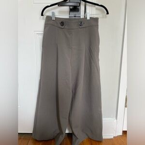 Ann Taylor Petite Pleated Culotte Pant in Dark Taupe